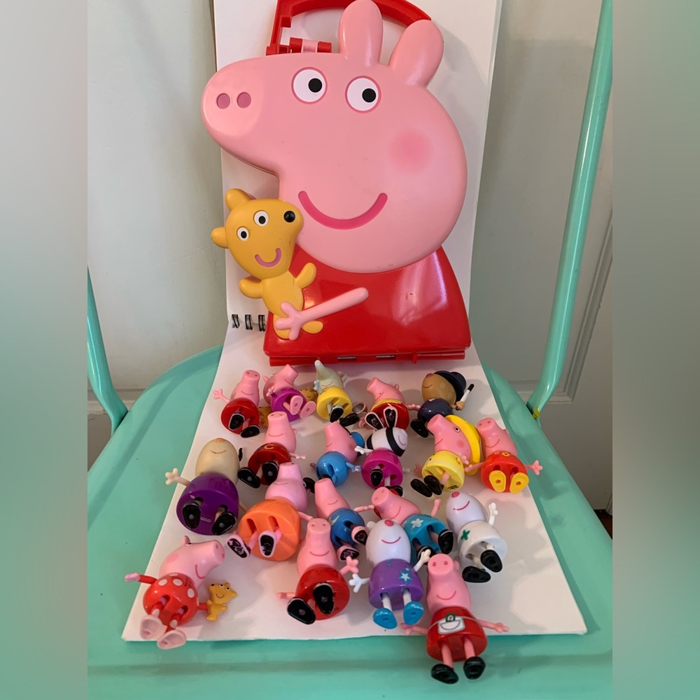 Lot of 19 Peppa Pig & Friends Figures and Case